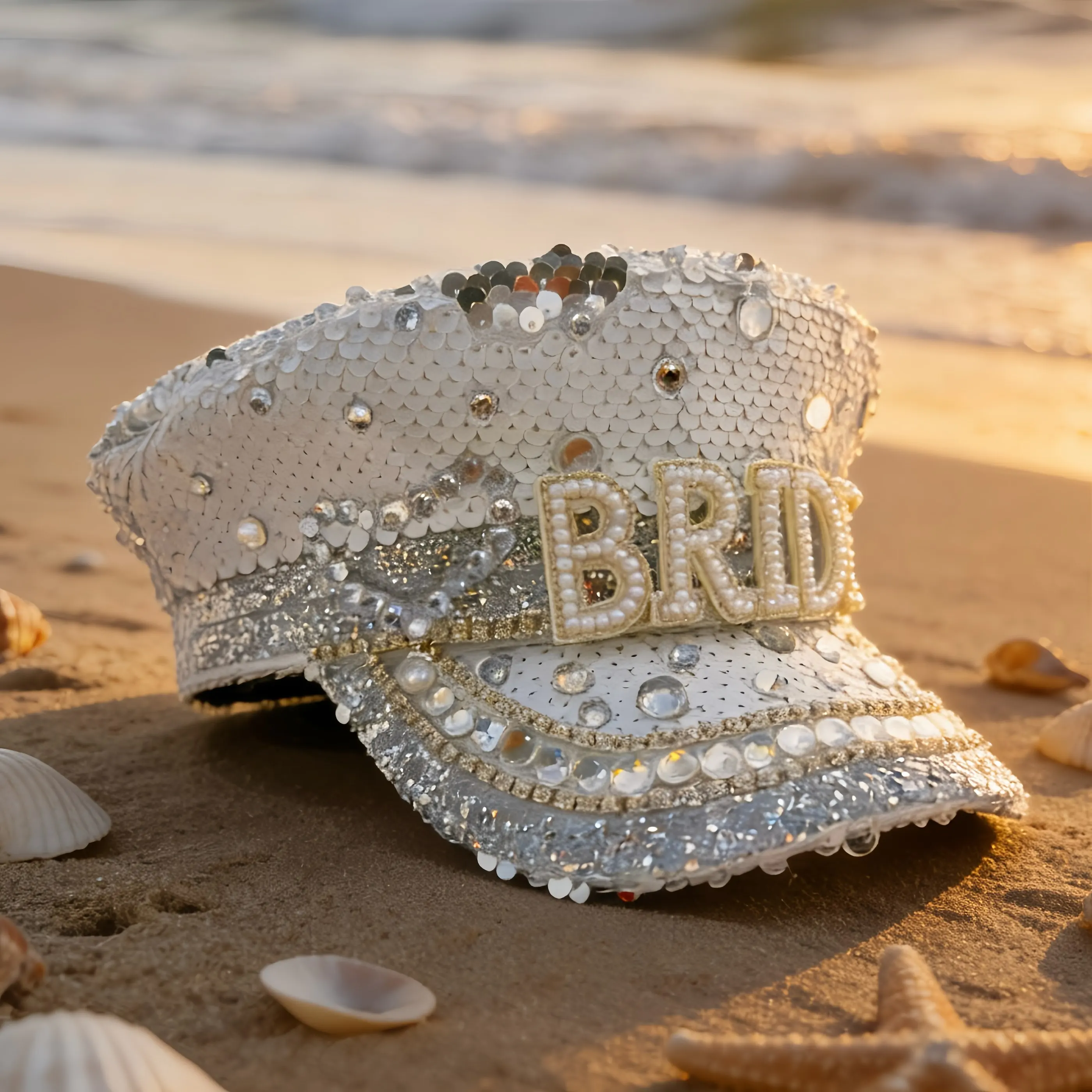 

Rhinestone Captain Hat | Sparkly Adjustable Military Hats for Music Festivals, Bars, Bachelorette Party – Shiny Costume Cosplay