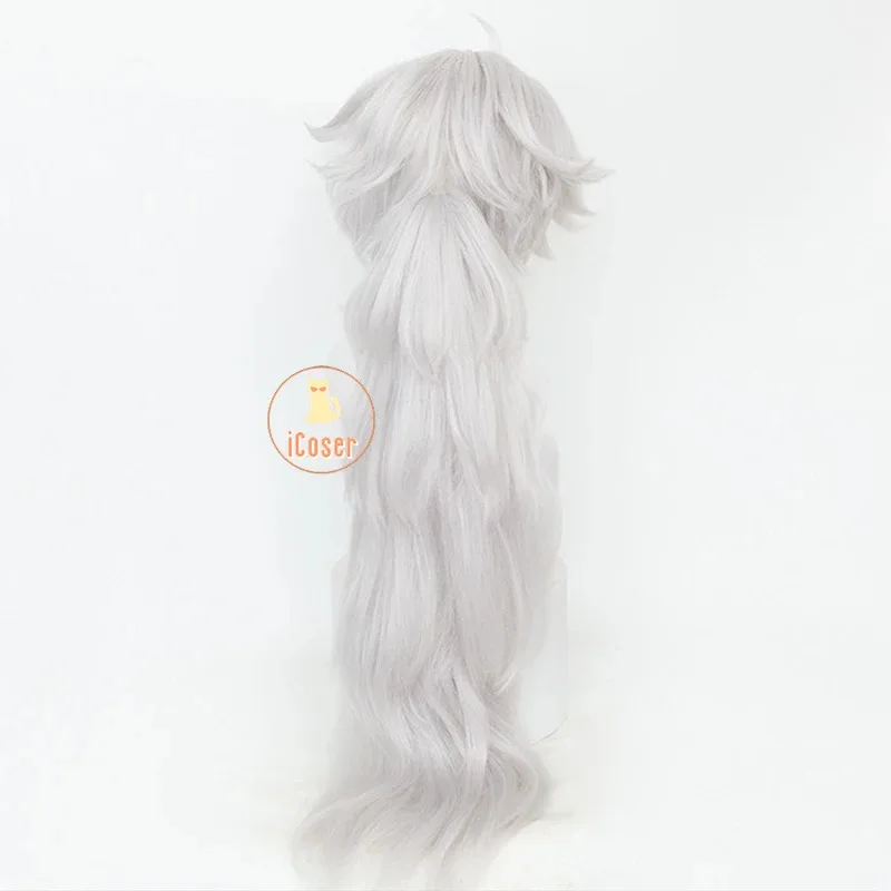 Wuthering Waves-Lingyang Cosplay Wig for Men and Women, 80cm Long Gray Hair, Liondance, Troupe Glocio, Natural Resonator, Jinzho
