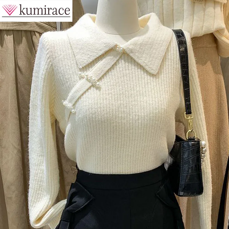 

2024 Women's Winter Pullover Sweater with a Gentle and Loose Fit, Thick Outer Layer, Inner Layer, Base Layer, Knitted Sweater