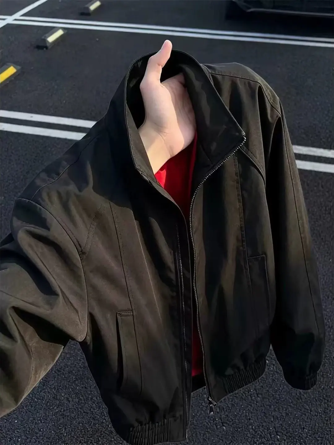 American Style Color Block Stand Collar Flight Jacket Men's Short Three-Proof Fleece Outerwear Autumn Fashionable