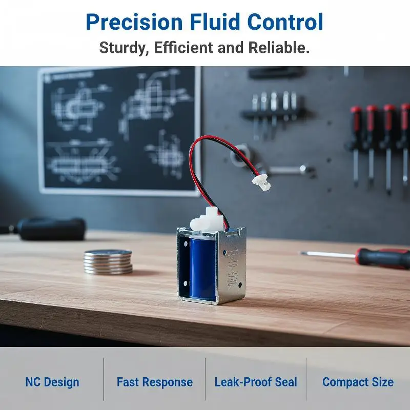 Normally Closed Micro Solenoid Valve DC6V 0.6A Mini 2-Position Water Air Valve for Coffee Machine Replacement Parts