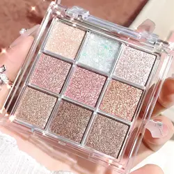 Pearlescent fine glitter highlighter dazzling smart eyeshadow palette Long-lasting color development, sweat and water resistant