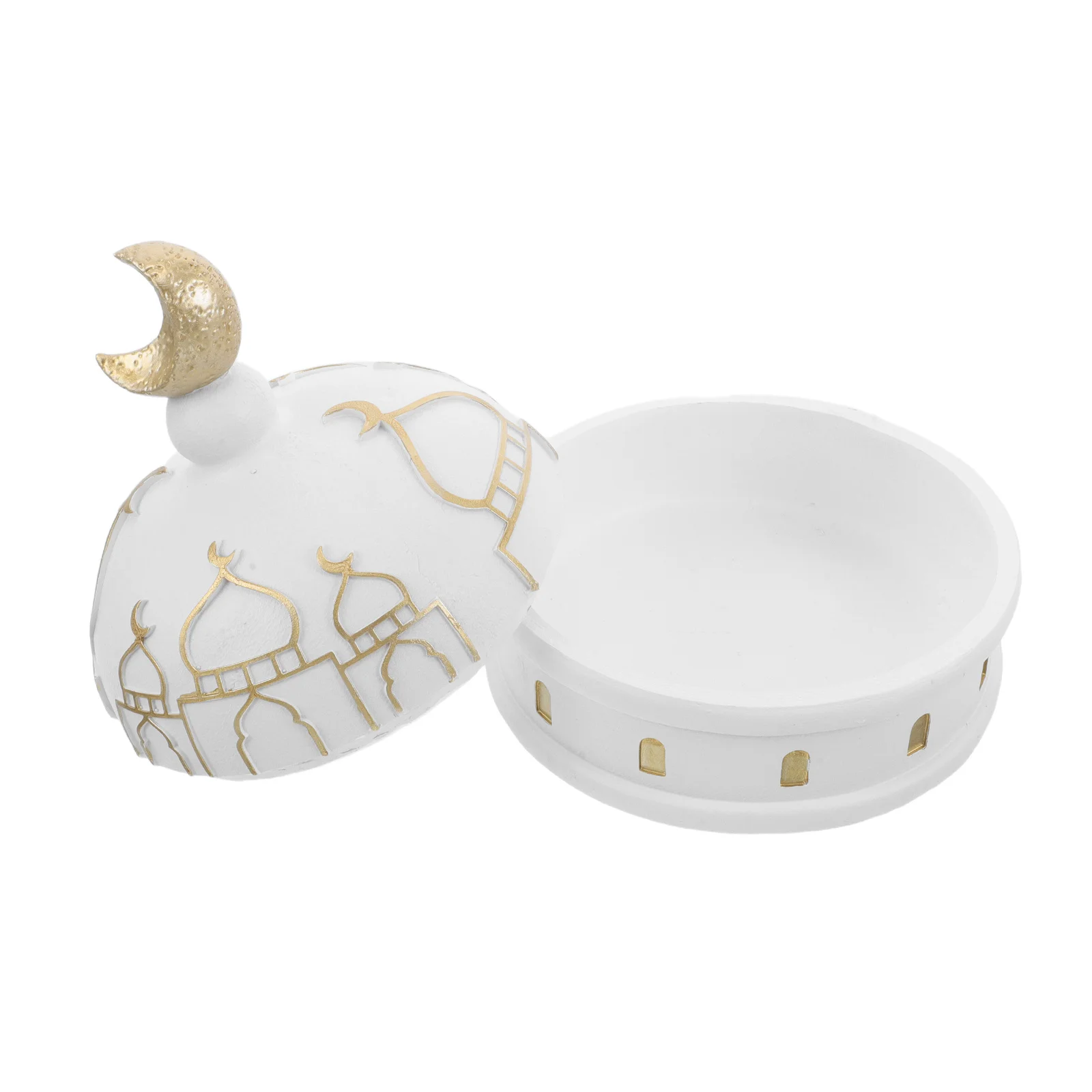 جرة حلوى رمضان مع غطاء عيد مبارك وجبات خفيفة صندوق حاوية طبق عربي وعاء السكر طبق تقديم الحلوى صينية الحفلات راتنج الشرق الأوسط #4