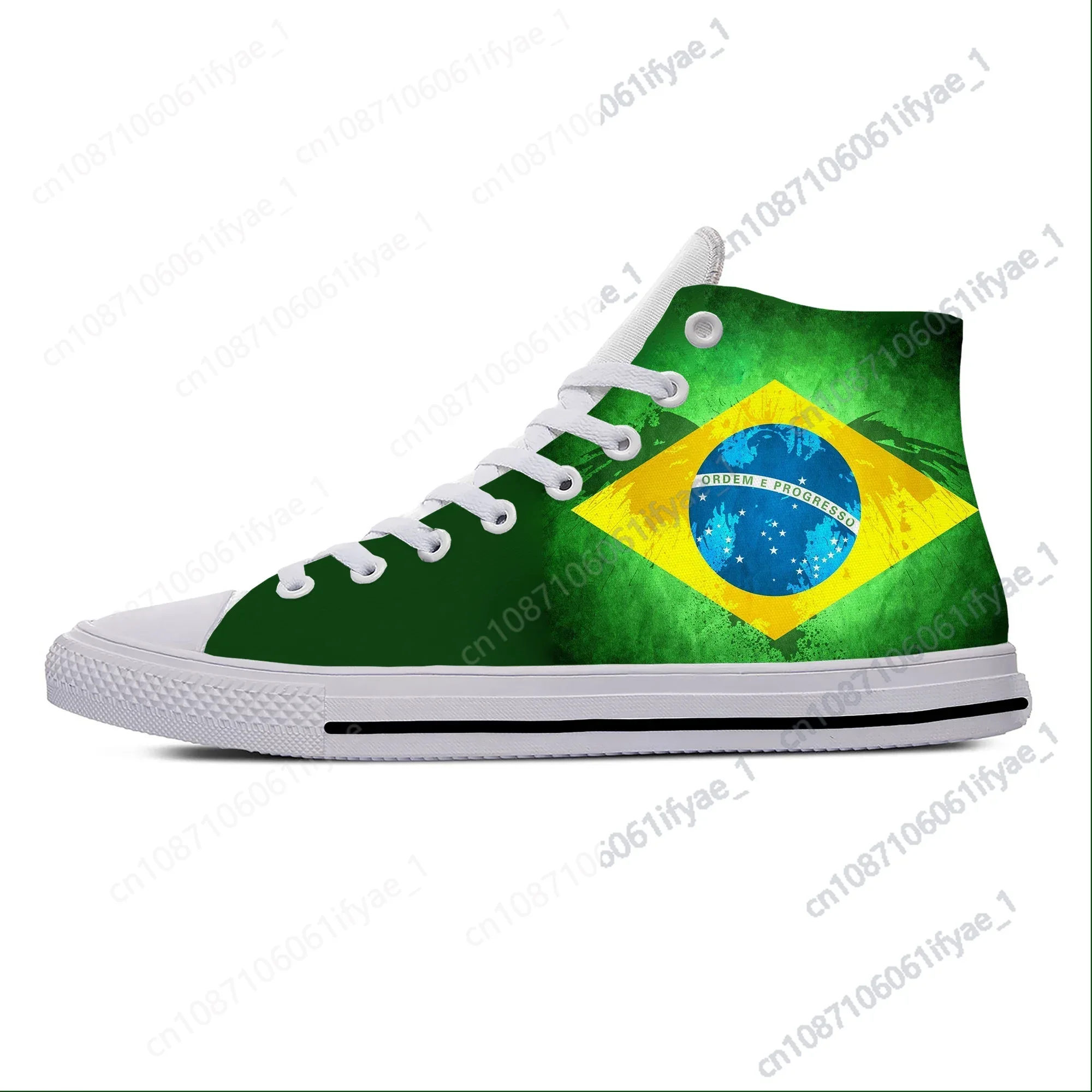 

Hot Brazil Brazilian Flag Patriotic Funny Fashion Casual Shoes High Top Men Women Sneakers Classic High Top Classic Board Shoes