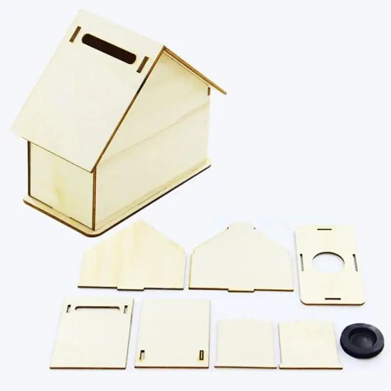 2/3/5 قطعة الإبداعية DIY بها بنفسك خشبية البنك الأبيض الأطفال اليدوية منزل تلوين ديكور للطاولات حاوية اللوحة