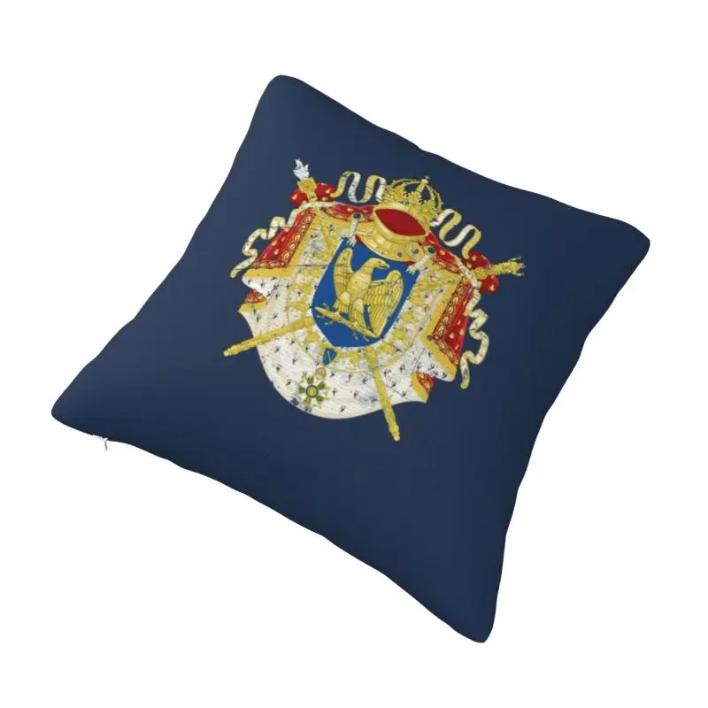 Custom French Empire Napoleon Cushion Cover 45x45cm Coat Of Arms of France Velvet Nordic Throw Pillow Case