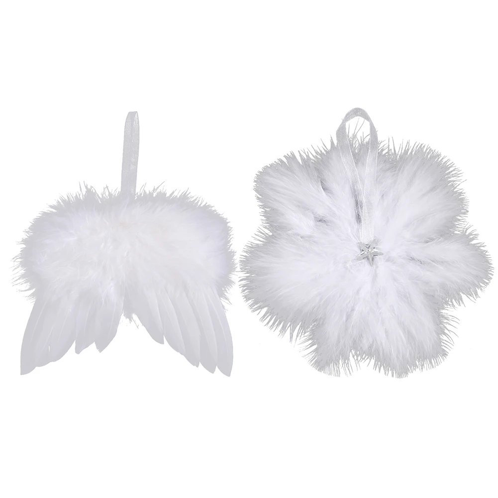 

10 Pcs Angel Wings Hanging Ornament Christmas Tree Decoration Vintage Feather Wing for Xmas Holiday Party Decorations DIY Craft