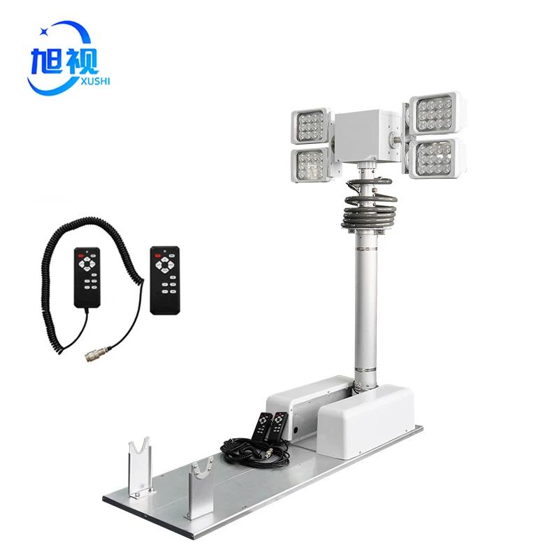 1.2M 2*120W LED CAR CAMERA COLLAPSIBLE TELESCOPIC LIGHT POST FOLDING ALUMINUM ROOF MOUNTED HIGH POLE FIRE EMERGENCY RESCUE MAST