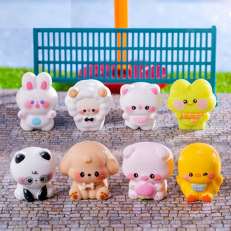 Wedding Zoo - マイクロランドスケープ用ミニチュアフィギュア、動物園風のかわいい小動物のレジンオーナメント、DIYアクセサリー、家庭用装飾品。