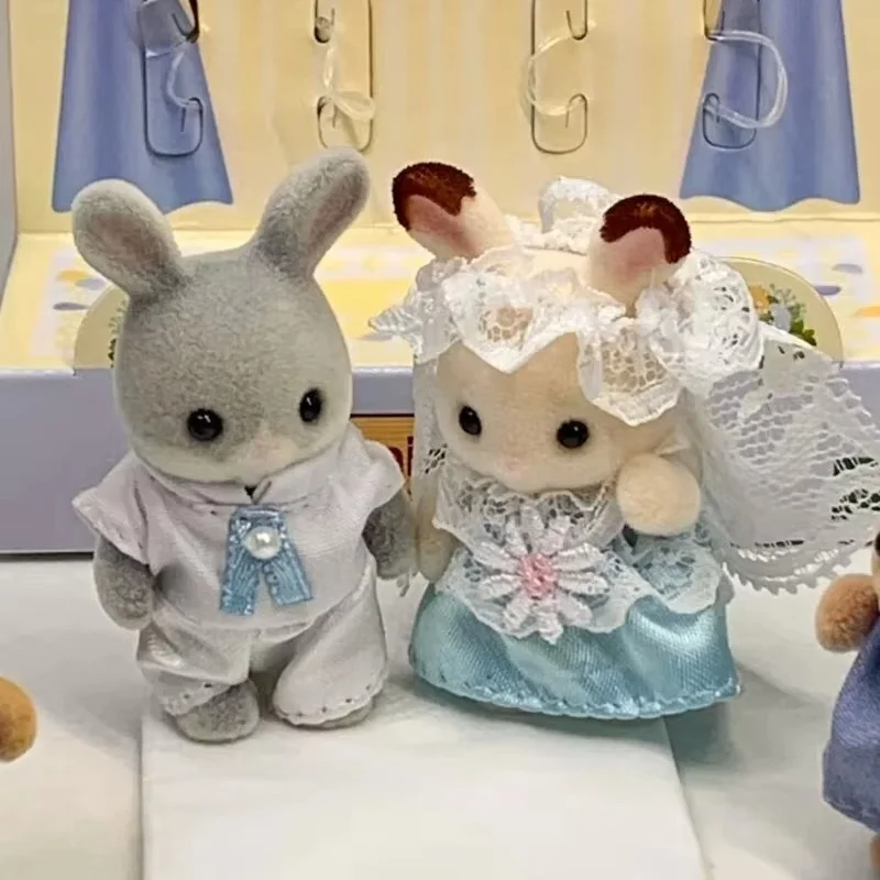 シルバニアファミリー結婚式ウサギシリーズチョコレートゴールデンウェディングフラワーガールアニメフィギュア Pvc 子供ままごとおもちゃギフト