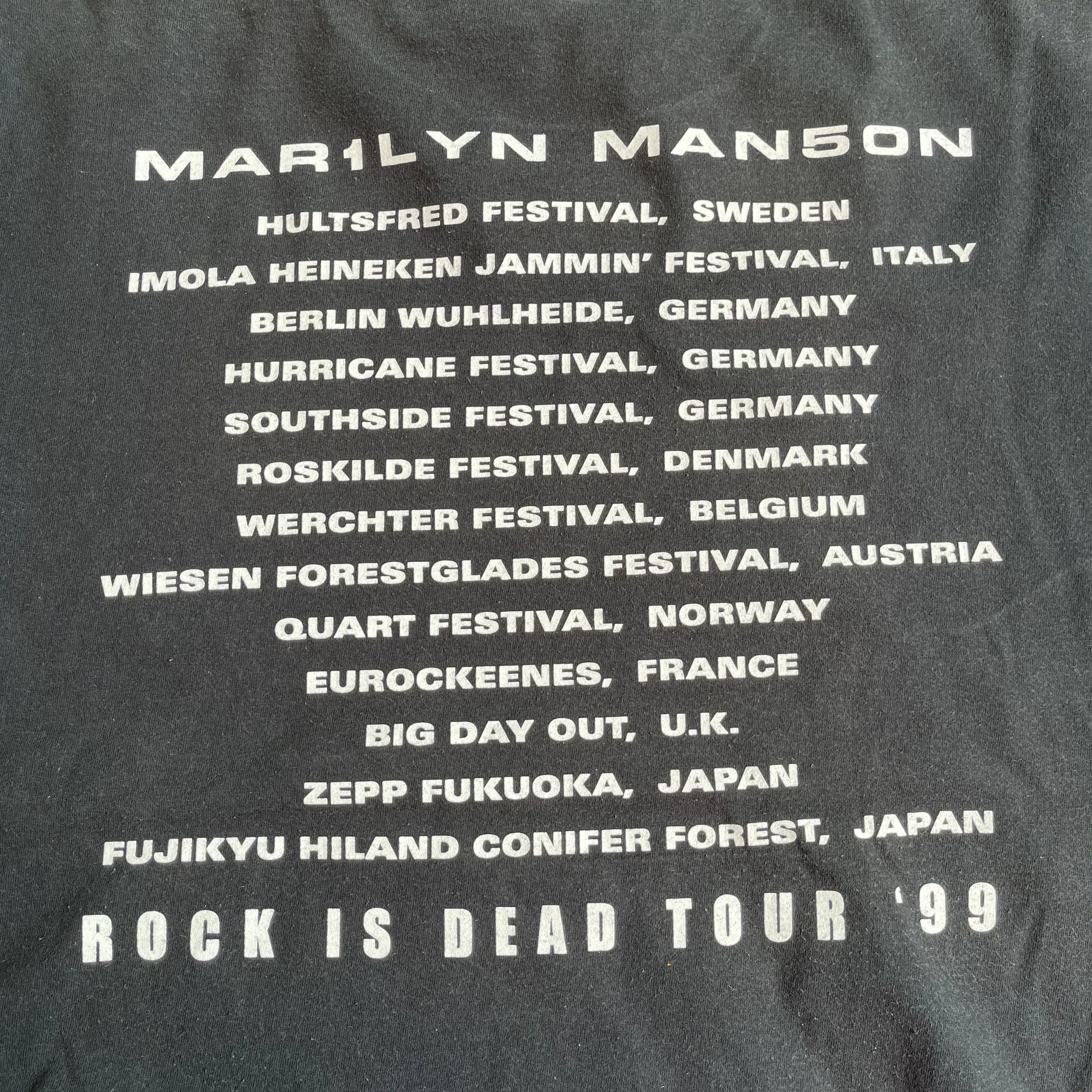 Marilyn Manson × Vintage 90s Marilyn Manson Rock Is Dead Tour T 