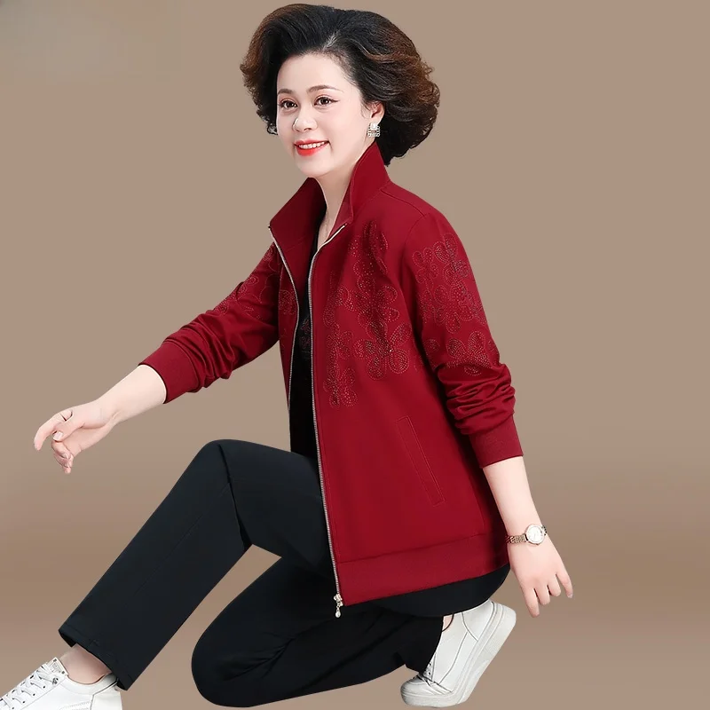 

Spring Sportswear Set for Middle-Aged And ly Women 2024 New Sle Outerwear Tee-Piece Suite Comfortable Home Sle