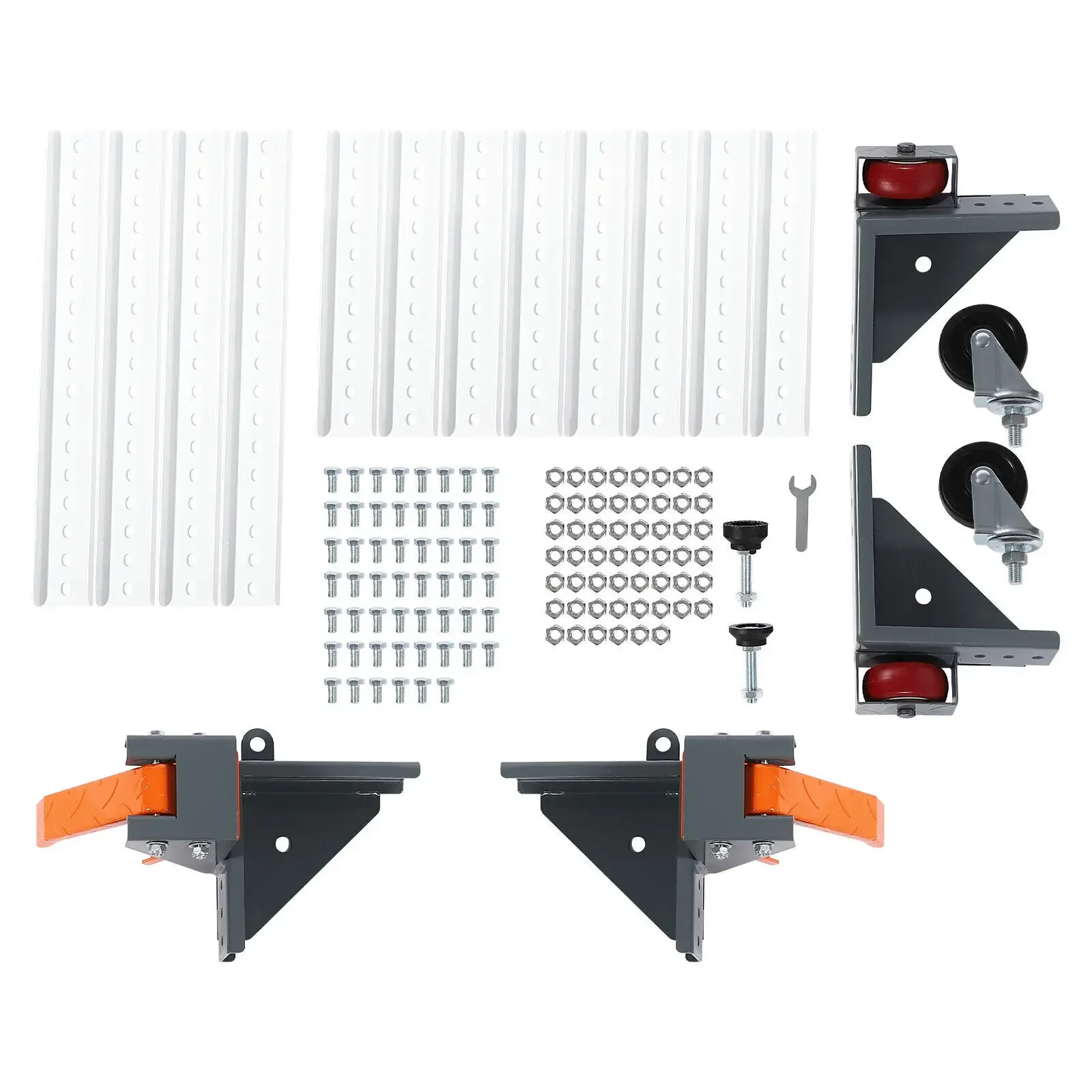 قاعدة متنقلة شديدة التحمل 600 رطل مقاس 20 × 52 بوصة قابلة للتعديل - عجلات صناعية مع 3 بوصات لأدوات الآلات ومعدات الورش