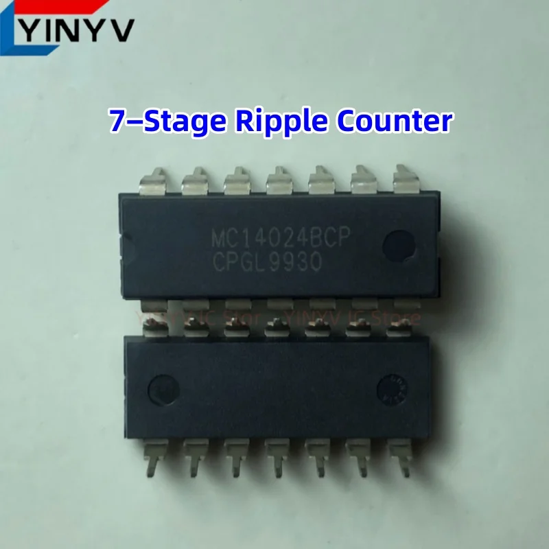 10Pcs MC14024BCP MC14024BCPG MC14024 DIP-14 MC14024B 7−Stage Ripple Counter Original New 100% quality