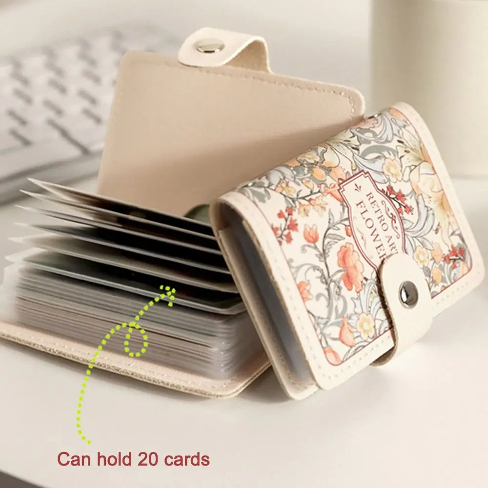 Creative 20 Card Pockets PU Leather Mini Wallets RFID Blocking ID Card Holder Laminated Concealed Pull-out Business Card Case
