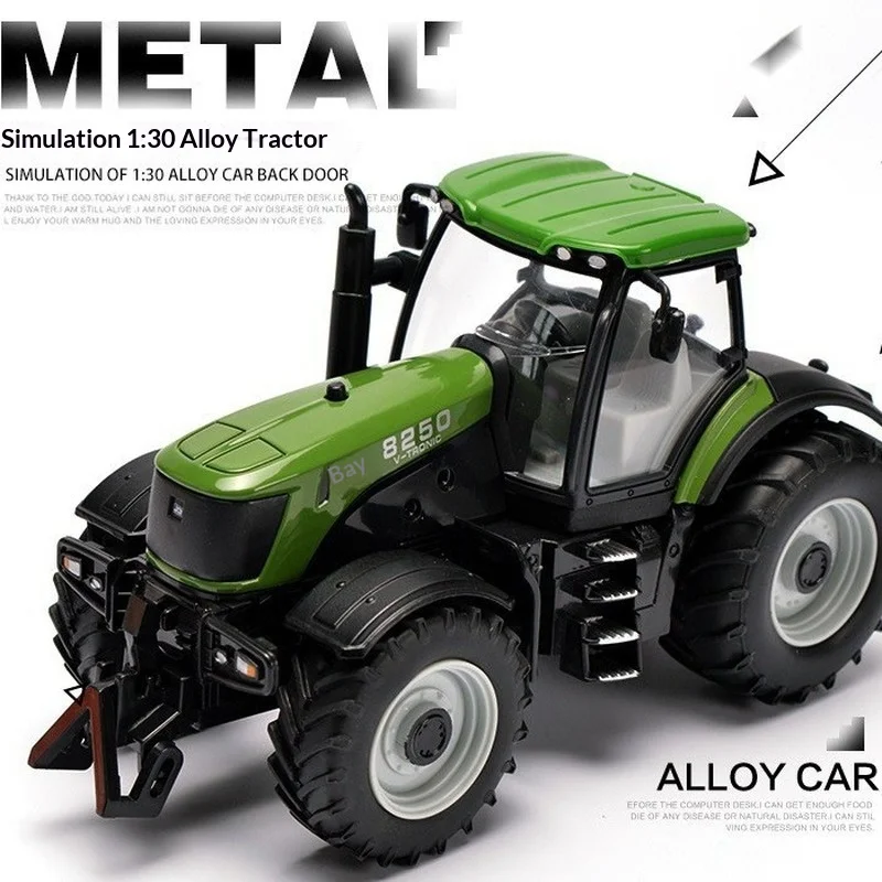 

Металлическая модель трактора Meizhi Diecast в масштабе 1:30 со звуковыми эффектами, откатным механизмом, желтая, для коллекции, декора рабочего стола, подарок