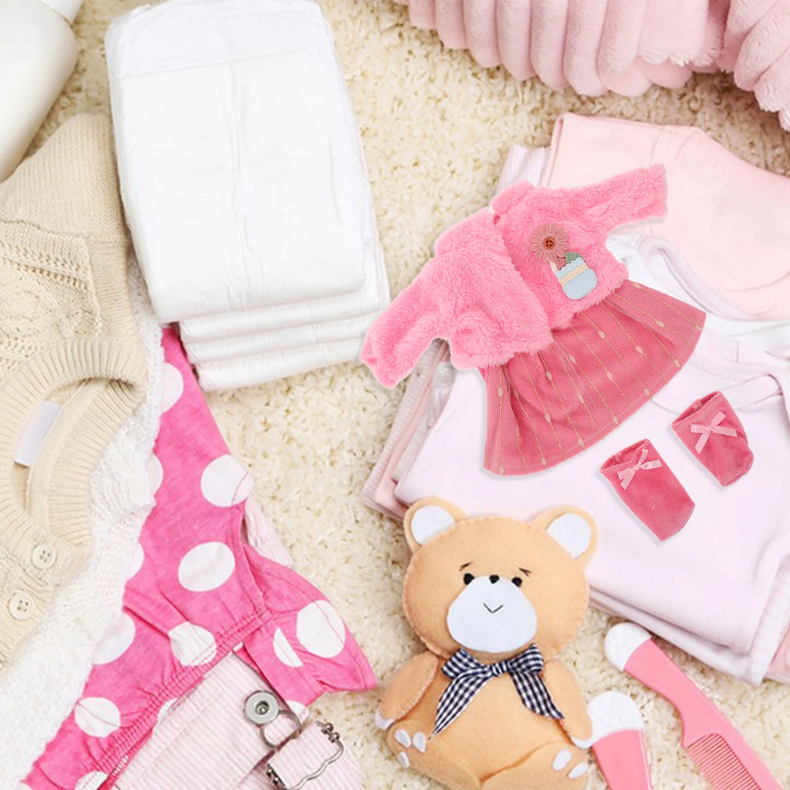 

1 Set 18 Inch Clothes Dresses For Girls Pink Princess Skirt Ballet Dance Outfit Dress Up Costume Toddler Baby Girl Birthday