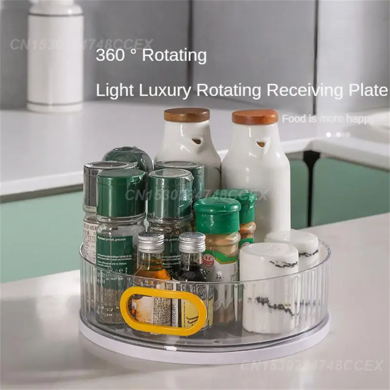 Seasoning Storage Box Rotary Receiving Plate Light Luxury Rotary Seasoning Rack Storage Rack Seasoning Storage Tray Transparent