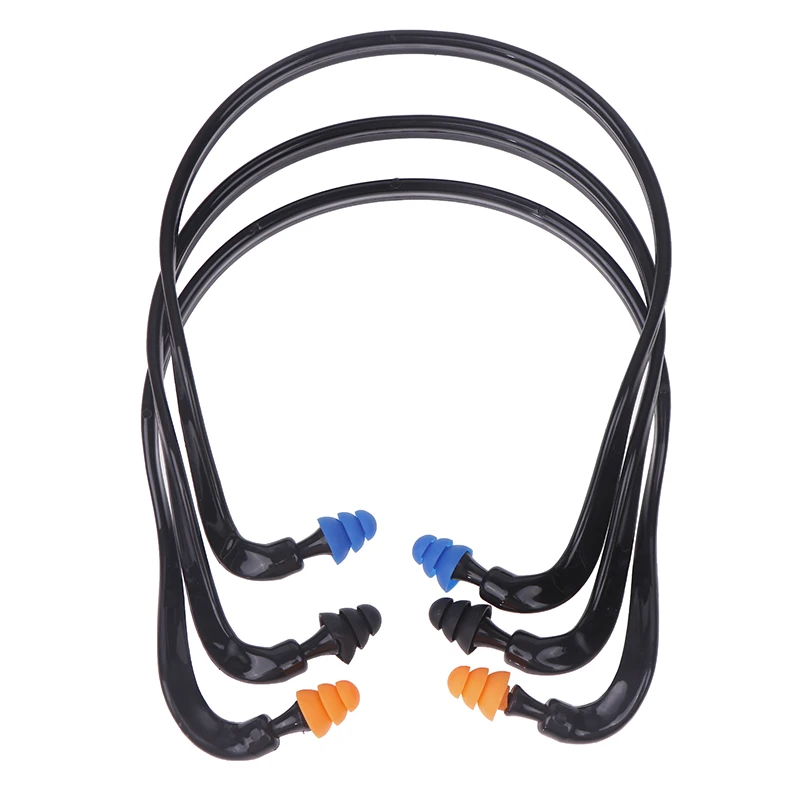 1pcs Sleeping Working Noise Reduction Ear Plugs Soft Silicone Head-mounted Earplugs Protector Anti-Noise Earmuff