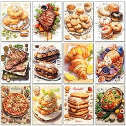 Bread Food Diamond Painting Restaurant Kitchen Decoration Diy Full Rhinestone Dessert Figure Mosaic Cross Stitch Set Gift