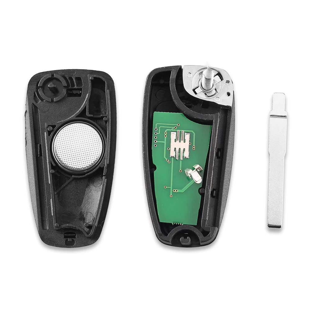 KEYYOU 3 przyciski Fob zmodyfikowana klapka składany zdalny kluczyk 433MHz 4D63 Chip dla FORD Focus Fiesta Mondeo z ostrzem HU101 ASK