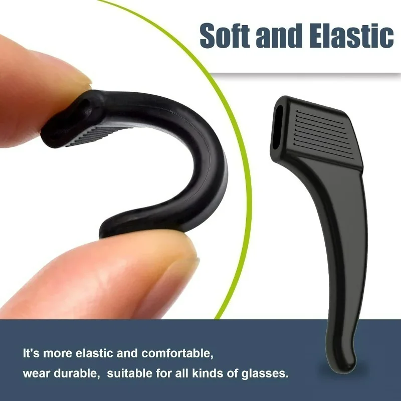 1/10pairs Silicone Anti-slip Ear Hook Grip Glasses Elastic Grip Temple Tip Stoppers Holder Eyeglasses Eyewear Retainer Fasteners