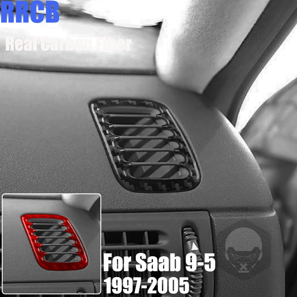 Real Carbon Fiber Car Accessories Dashboard Vent Cover Soft Sticker For Saab 9-5 1997 1998 1999 2000 2001 2002 2003 2004 2005