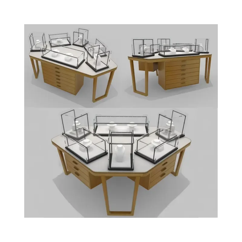Modern Lilai Eyeglasses & Jewelry Display Cabinet with Rotating Racks Customizable Sizes Free Floor Plan Design Counter Use