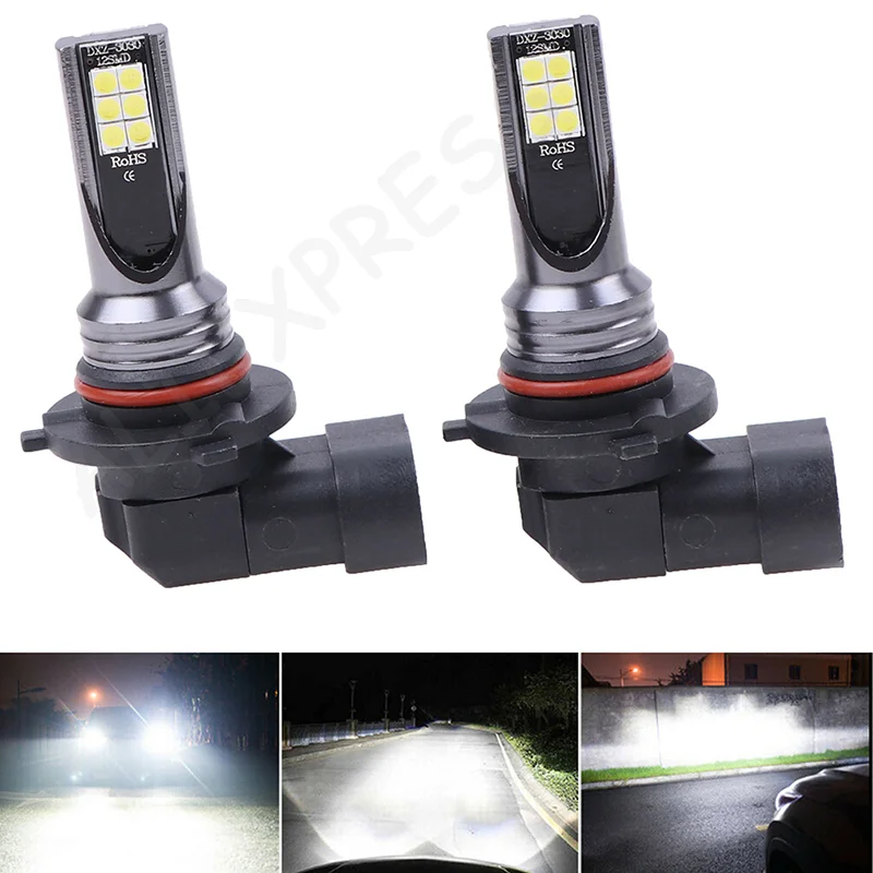 [G]2Pcs 9005 9006 LED Hi-Low Beam Headlight 100W 19000LM Fog Lights 6000K White