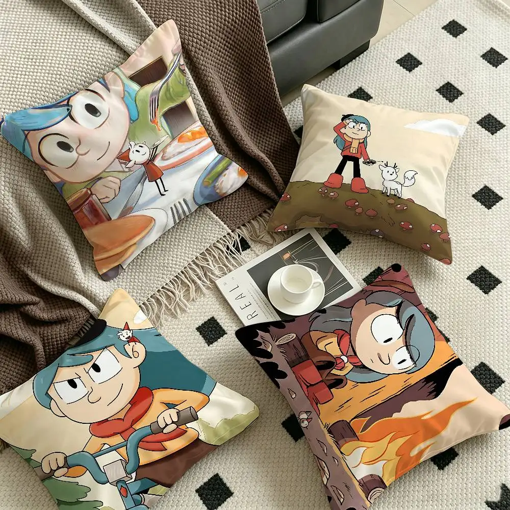 H-Hilda Cartoon Girl Personalized Pillow Cover Kids Bedroom Wild Party Decor Pillowcase kid Birthday shower Gift