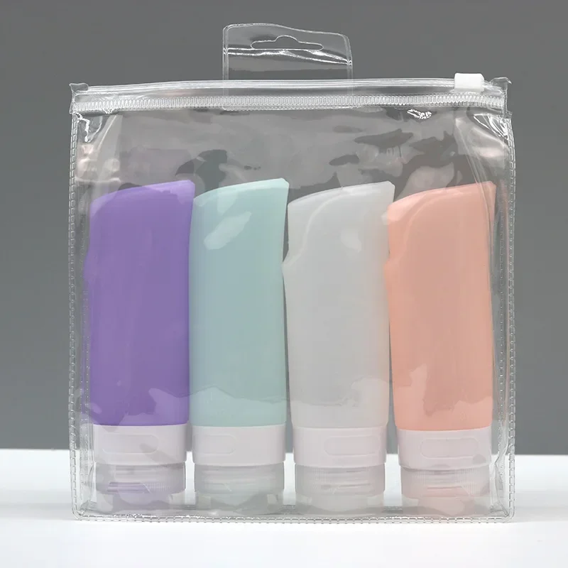 90ml Empty Bottle Silicone Travel Kit Packing Press Bottle For Lotion Shampoo Bath Small Sample Containers Blue Green