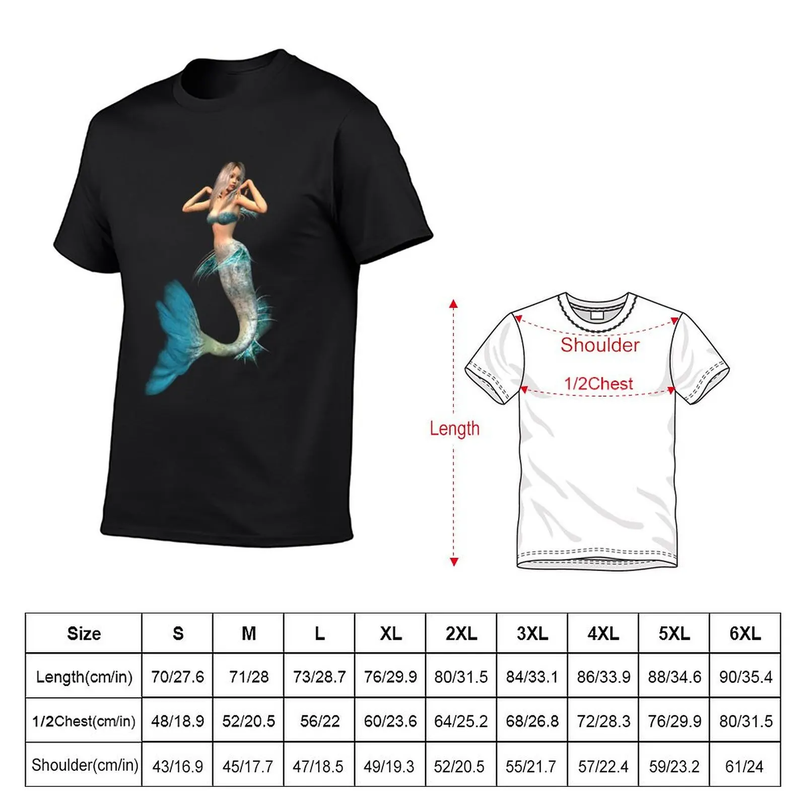 Magical Mermaid T-Shirt sports fans aesthetic clothes black t shirts for men