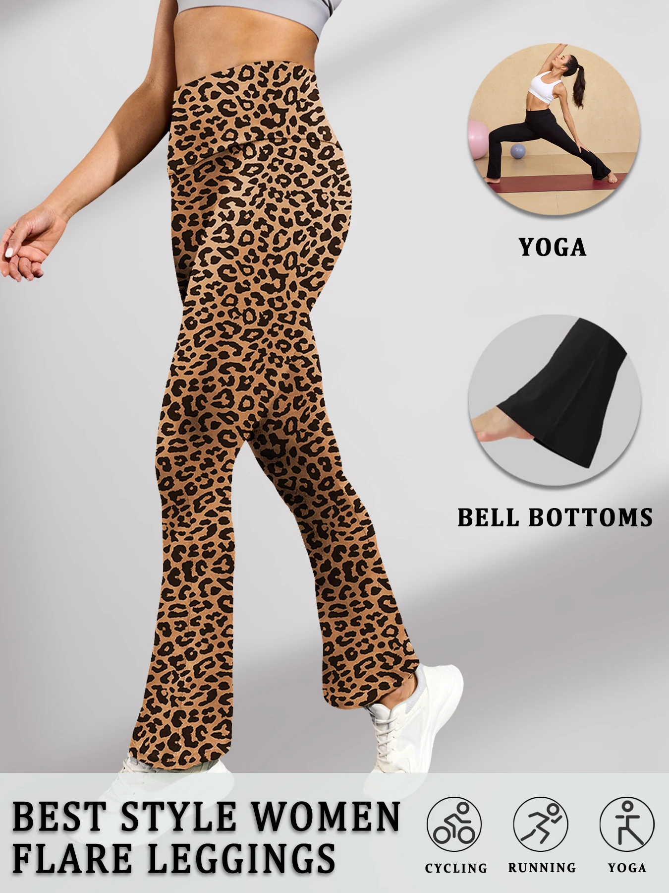 

Women's Super Soft Flare Pants High Waisted Tummy Control Workout Yoga Leggings Bell Bottoms
