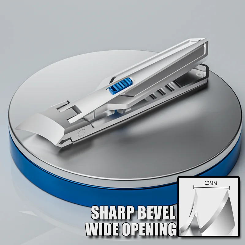 Grote opening, schuine nagelknipper, superscherpe en stevige vingernagel- en teennagelknipper, met spatwaterdichte opslagruimte