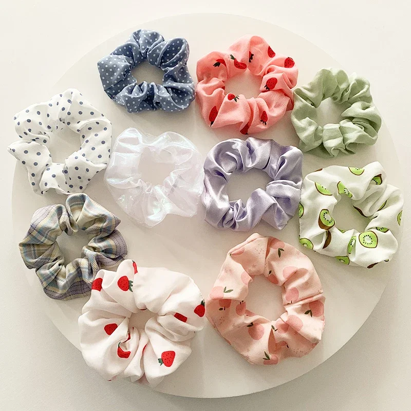 10PCS Spice Girls Jk Hair Band Accessories Fashion Large Hair Ties Solid Color Elastic Scrunchies for Women Ponytail Hairstyle