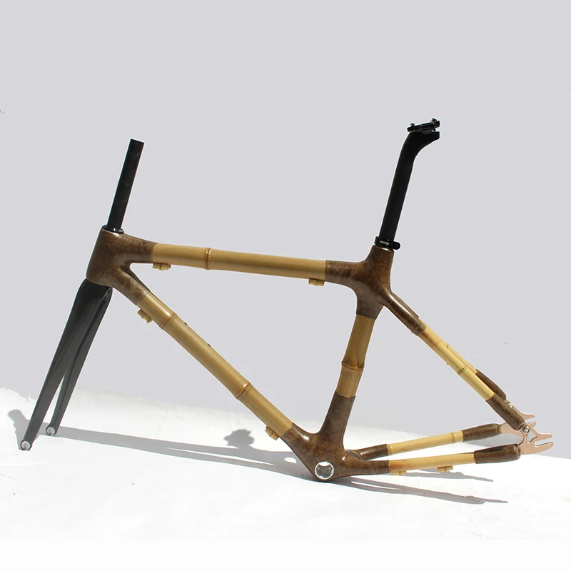 

Naturefly Bamboo Road Bike Frame Track Frameset Fixie Single Speed Fixed Gear Bicycle Parts 700c