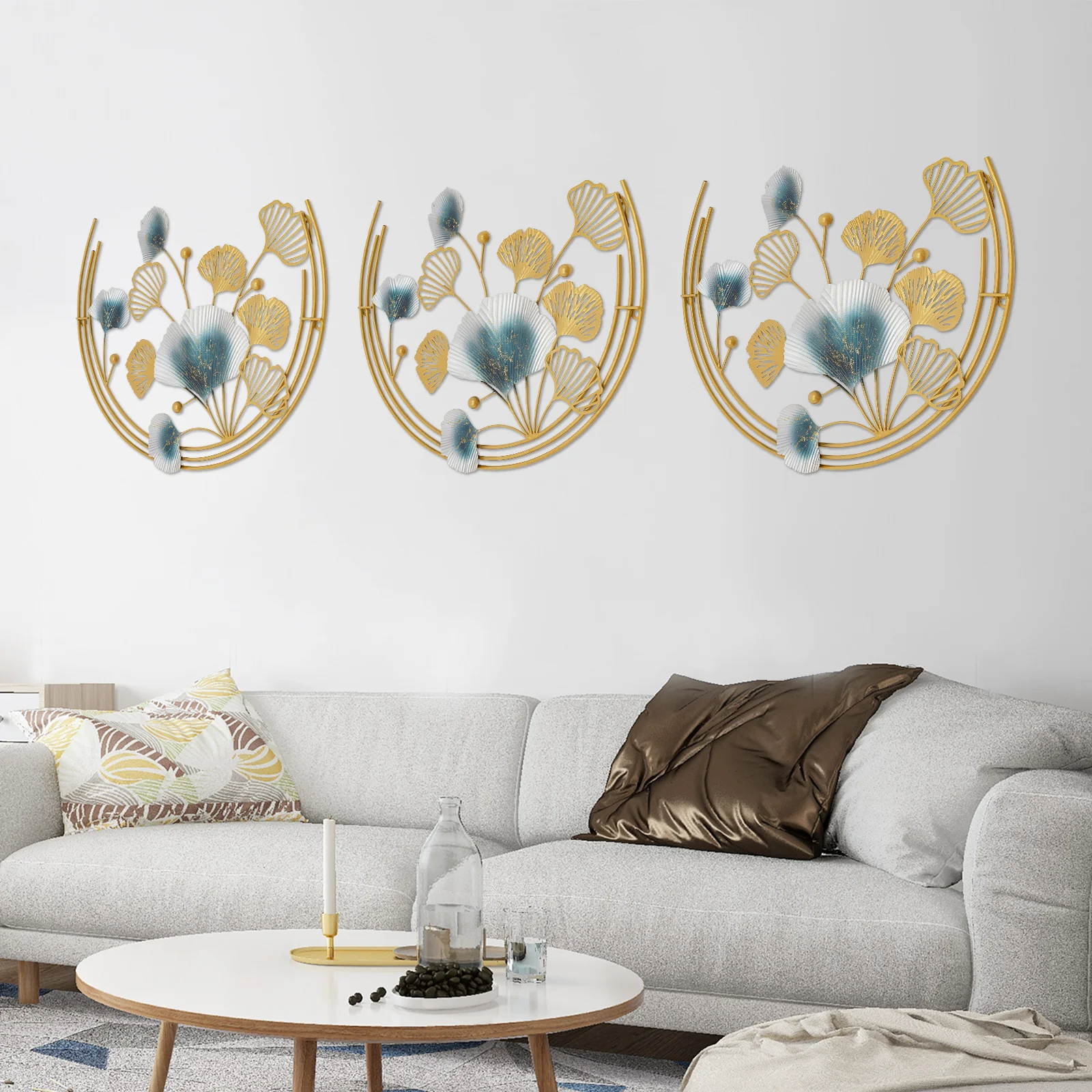 Rust-Proof Wall Art Decor Simple Installation Decorative Wall Sculpture Easy to Clean for Living Rooms/Bedrooms/Kitchens
