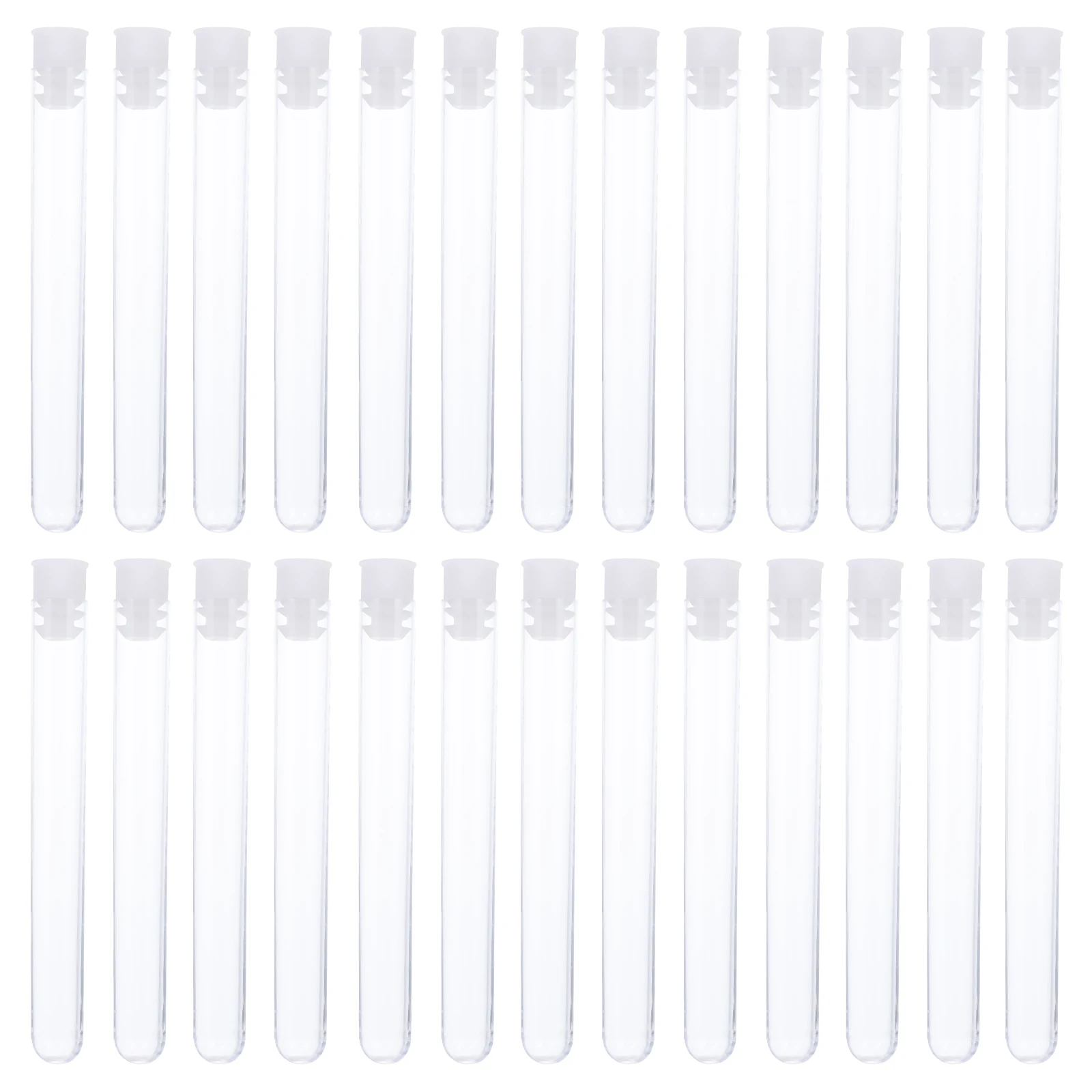 

100pcs Plastic Test Tube Science Laboratory Tube Transparent Test Tube Disposable Sample Container Bottle Push Cap Office Supply