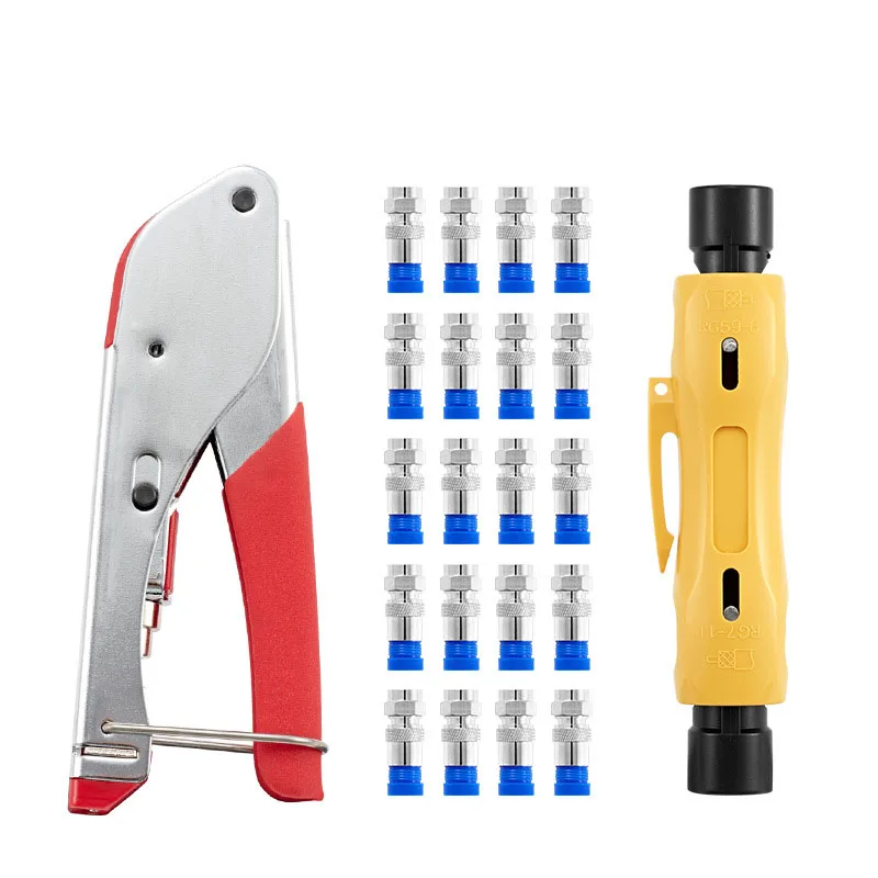 RG6 59 11 Coax Cable Crimper Coaxial Rg6 Compression Tool Kit F type Connector Crimping Tool