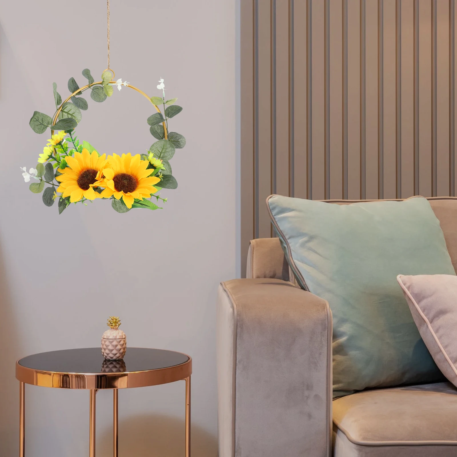 

3 Pcs Sunflower Wreath Hanging Decor Festival Adornment Lifelike Indoor Wall Door Festival Adornment