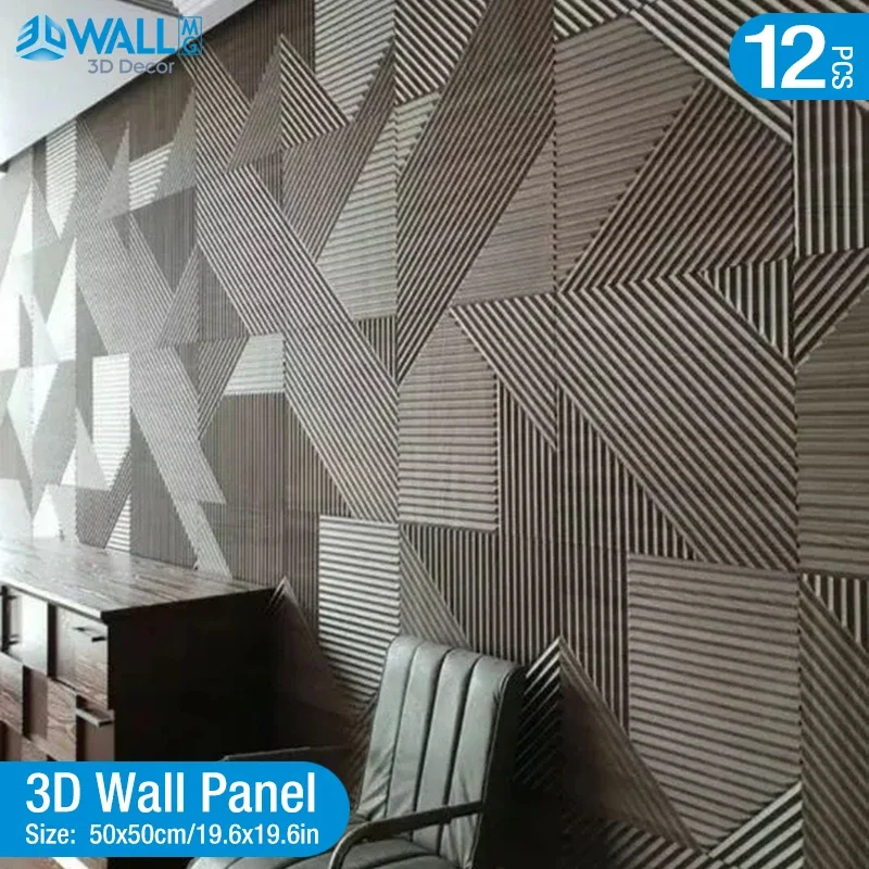 

12 шт., 50x50 см, наклейка для измерения 3d, декорасианная панель, 3d, несамоклеящаяся, Kayu ukir, berlian geometris potongan seni 3d