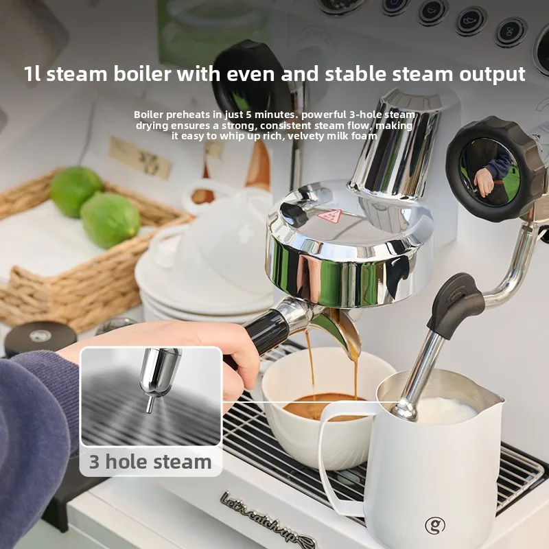 G3145B Double-pupil Home-business Dual-purpose Semi-automatic Freshly Ground Coffee Machine, Constant Temperature Milking