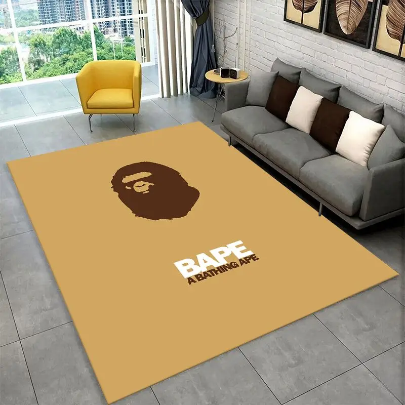 Fashion B-BAPE Sign Non-Slip Area Rug for Living Room, Bedroom & Playroom, Soft Carpet Floor Mat Home Decor Rug  Room Gift