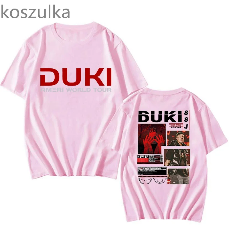 Duki Ameri Print Tshirts Harajuku Streetwear World Tour 2025 Summer Short Sleeve Pure Cotton Unisex Clothes Fashion Tee-shirts