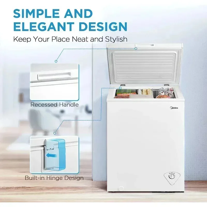 PMD4-Midea MRC050S0AWW فريزر الصدر، 5.0 قدم مكعب، أبيض،