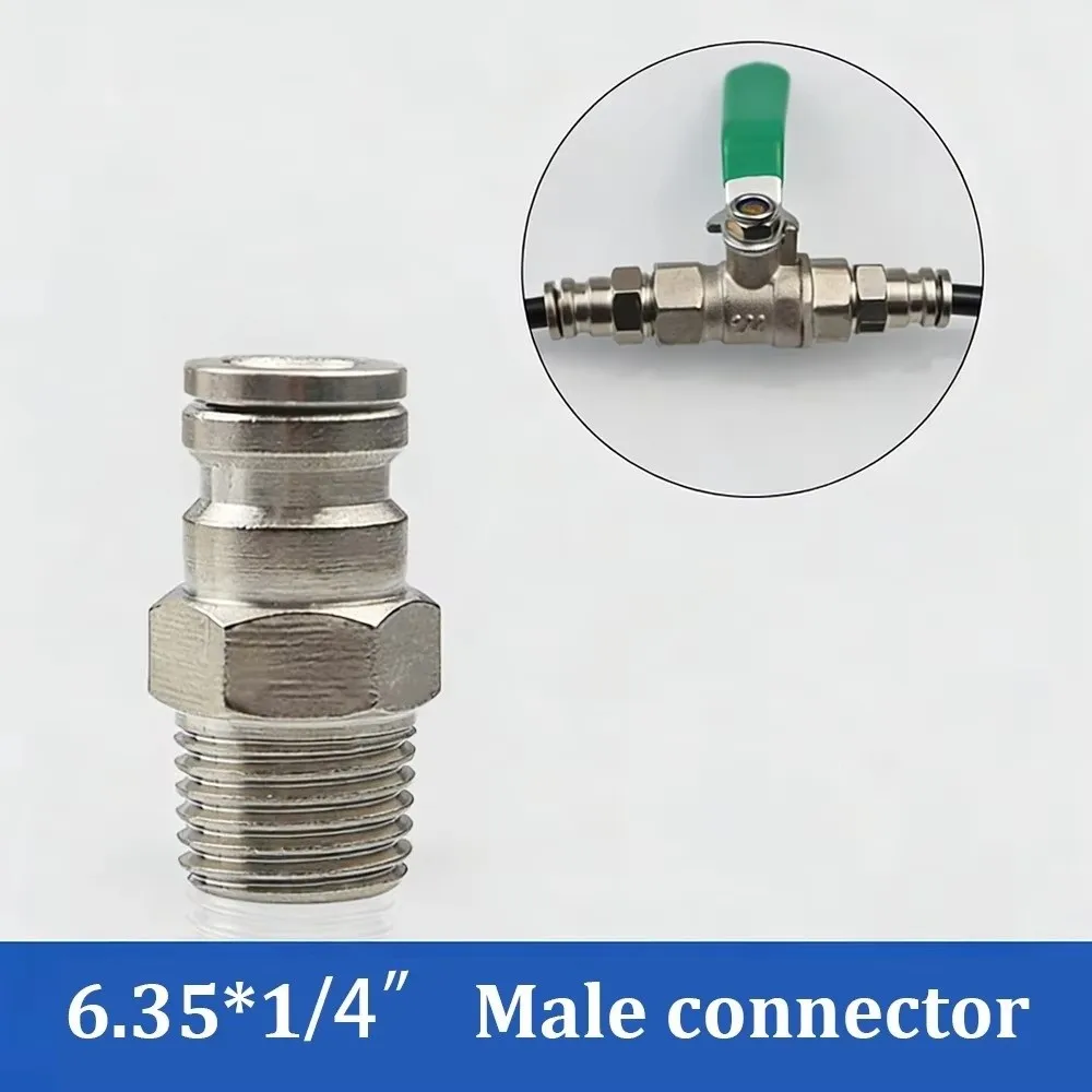 OD 6.35mm Tube 1/4” Pipe Slip Lock Connector Push-to-Connect Straight Connector Tube Connector Fitting Leak Resistant