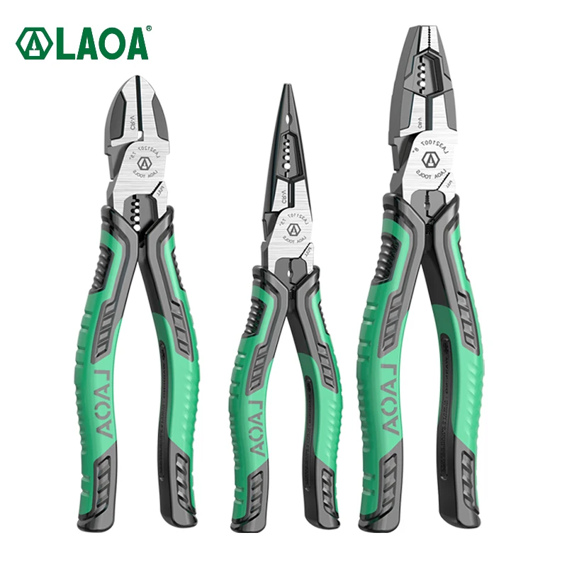 

LAOA 1PC Professional CRV Multi-Function Wire Cutters Electrician's Long Nose/Diagonal Pliers Wire Stripper LA321 Series