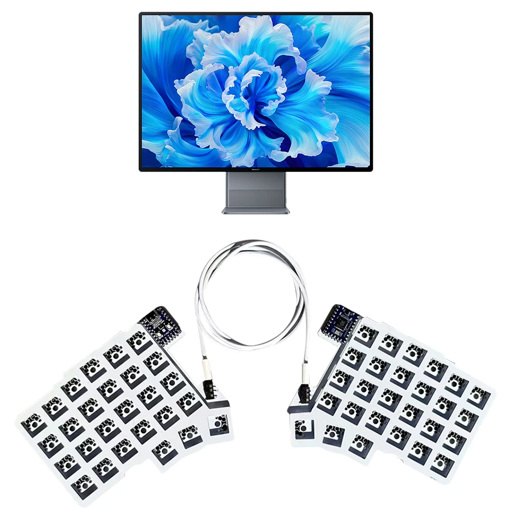 Split Keyboard Wired Ergonomics Keyboard Hot Swap Gaming Keyboard Split-layout Keyboard Customized PC Gamer Accessories