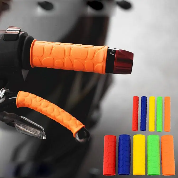 4 Pcs Soft Anti-Slip Durable Brake Handle Silicone Sleeve Motorcycle Bicycle Protection Cover Protective Handlebar Accessories