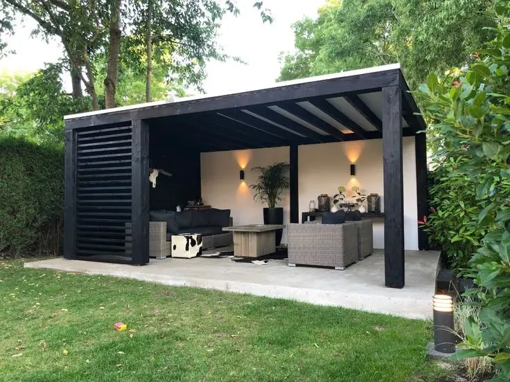 Pergola impermeable para exteriores, Pergola con persianas motorizadas de aluminio, dosel, Gazebo exterior, Pergolas bioclimáticas, Gazebo sombreado
